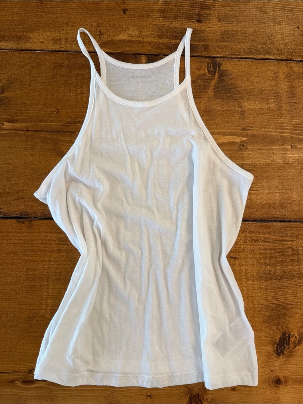 Old Navy White High-Neck Racerback Tank